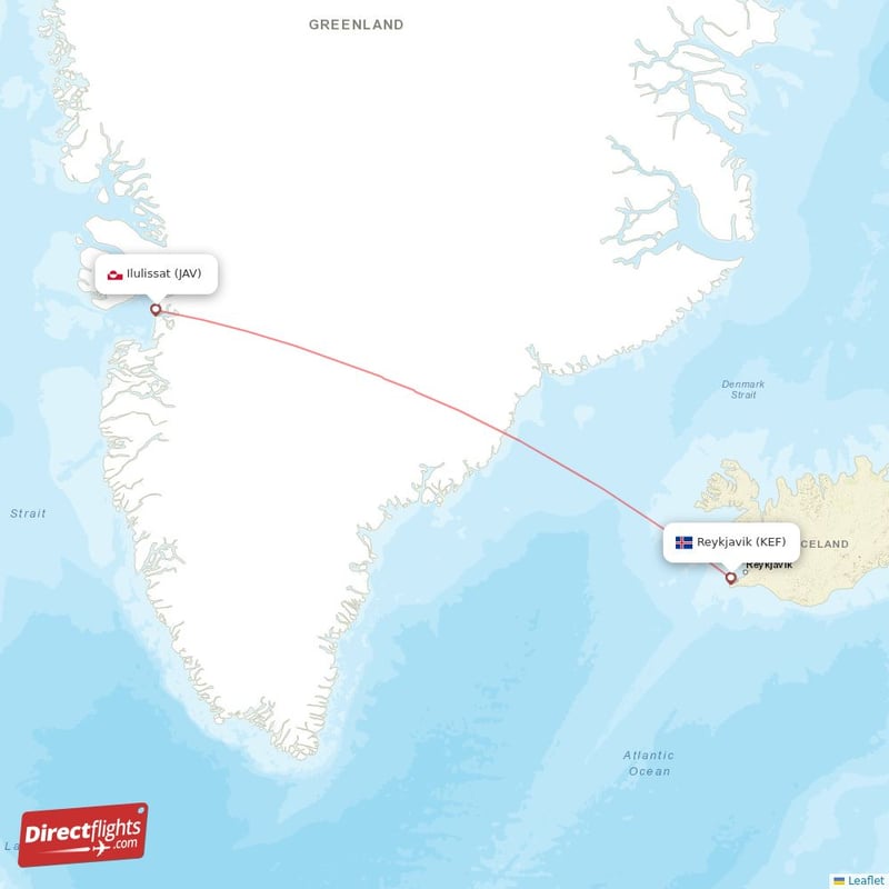 Direct flights from Reykjavik to Ilulissat, KEF to JAV non-stop ...