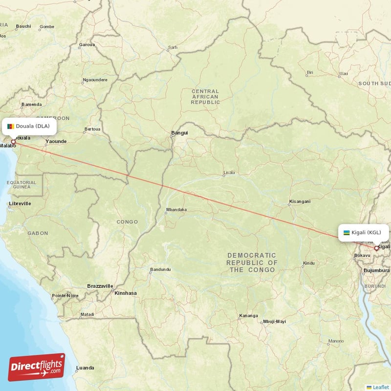 Direct flights from Kigali to Douala, KGL to DLA non-stop ...