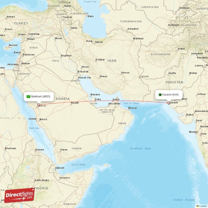KHI - MED route map