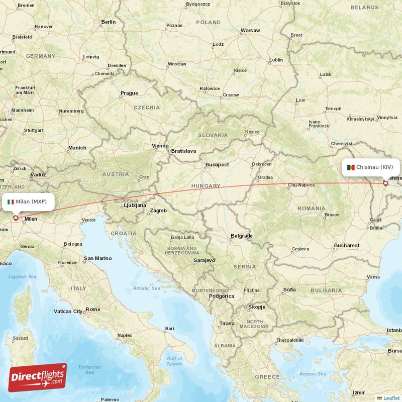 KIV - MXP route map