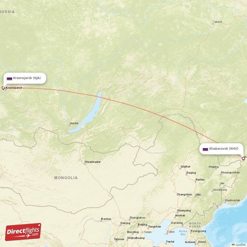 KJA - KHV route map