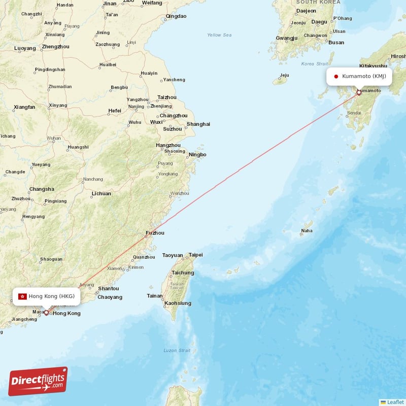 KMJ - HKG route map