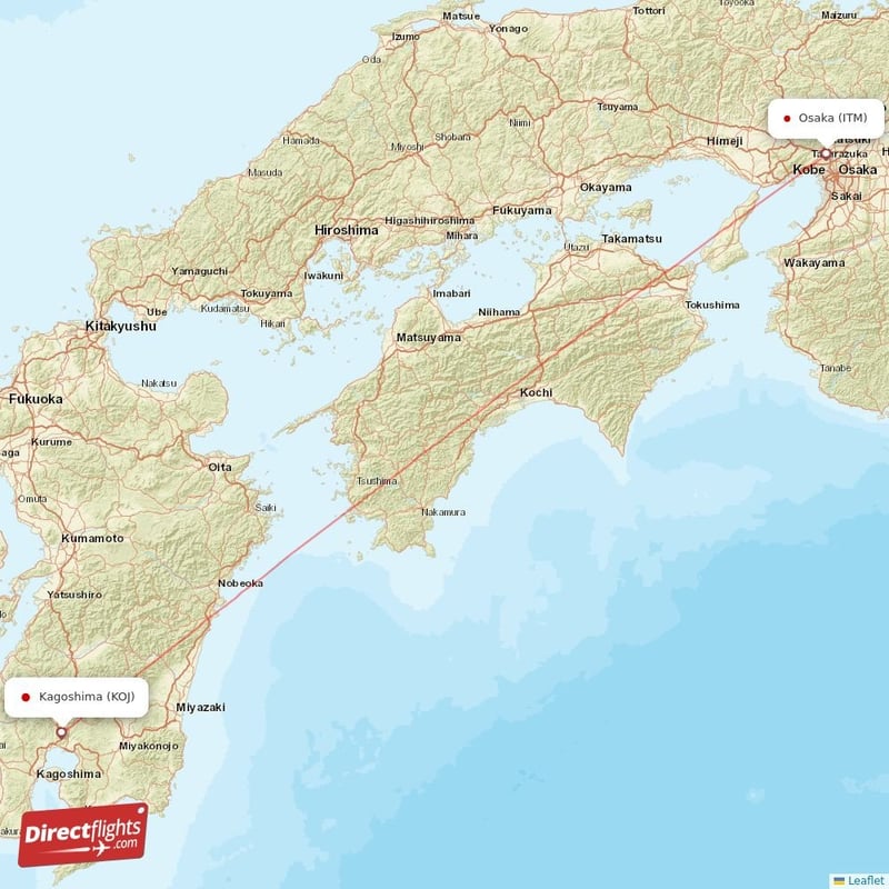 KOJ - ITM route map