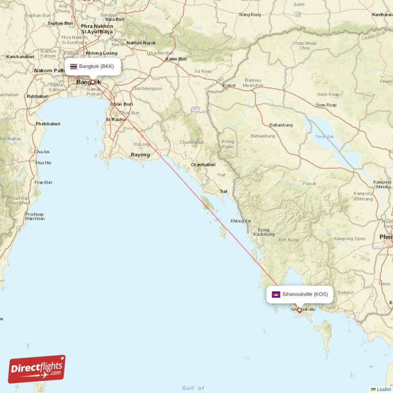 KOS - BKK route map