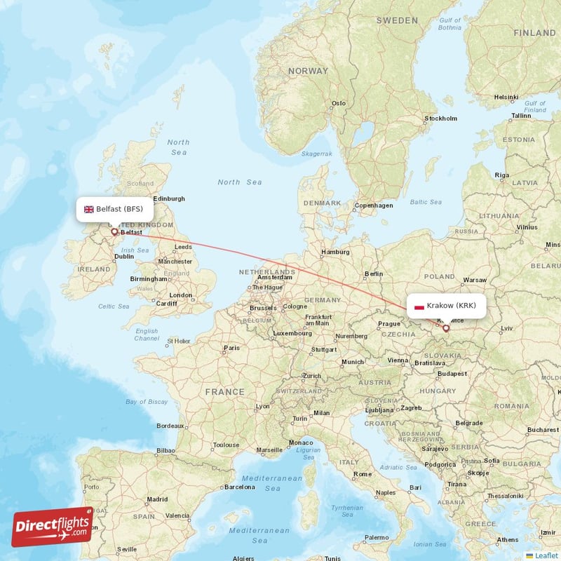 KRK - BFS route map