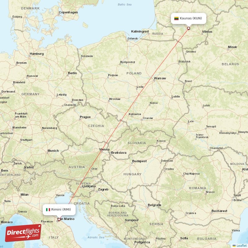 Rmi Rimini Direct flights from Kaunas to Rimini, KUN to RMI non-stop ...