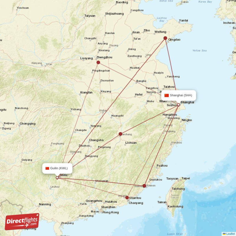 KWL - SHA route map