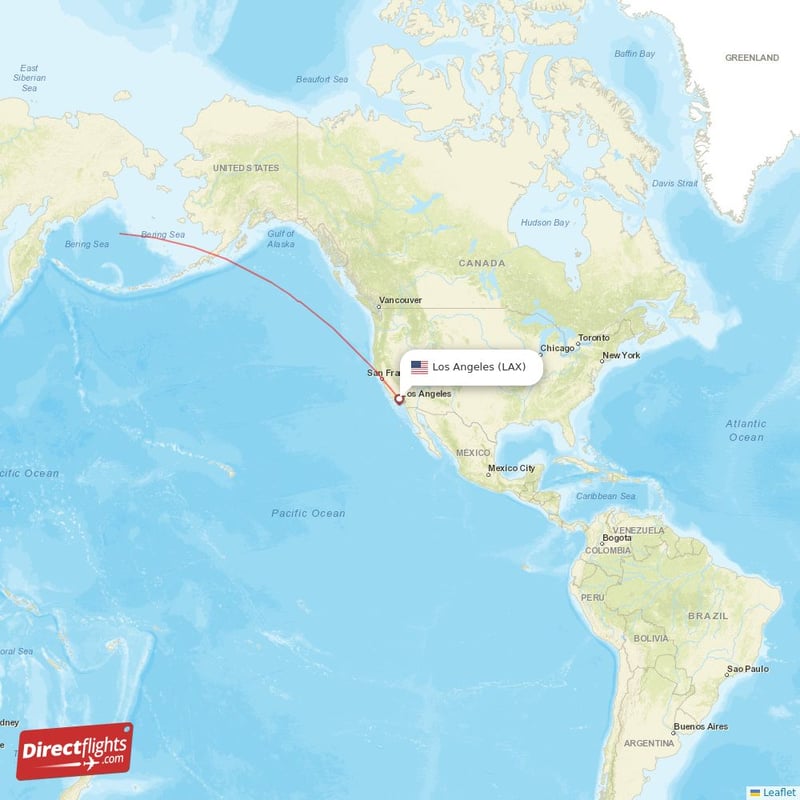 LAX - PEK route map