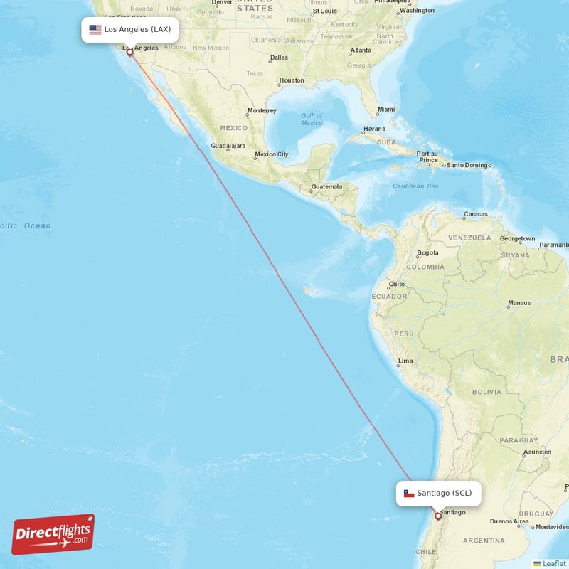 LAX - SCL route map