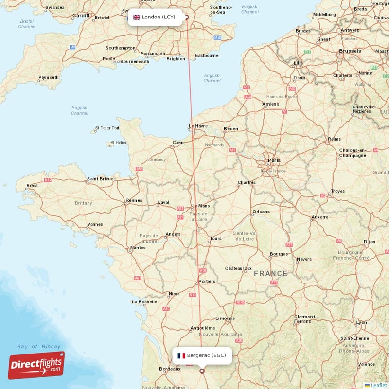 LCY - EGC route map