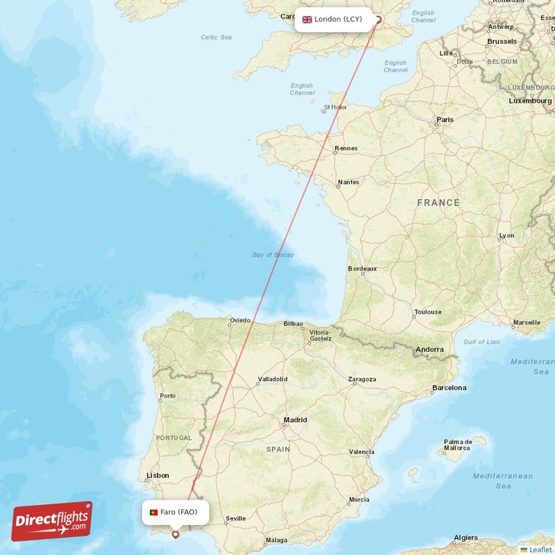 LCY - FAO route map