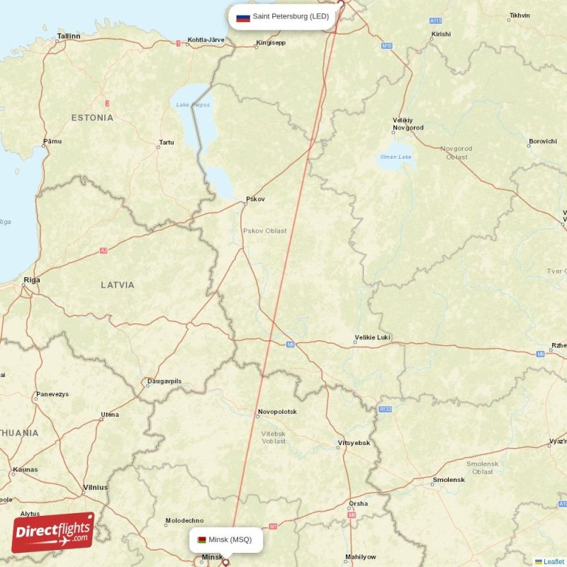 Direct flights from Saint Petersburg to Minsk, LED to MSQ non-stop ...