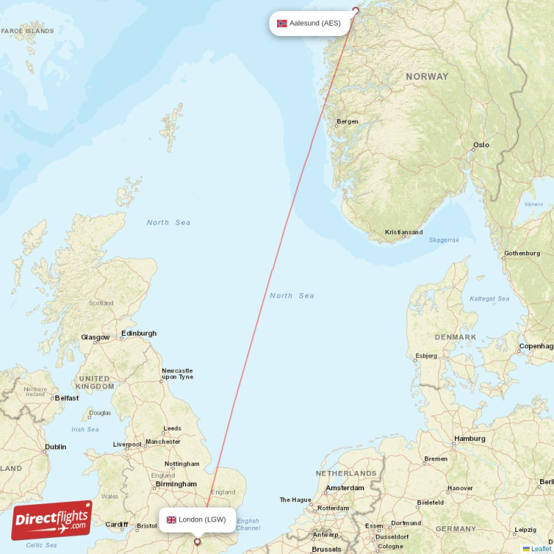 AES - LGW route map
