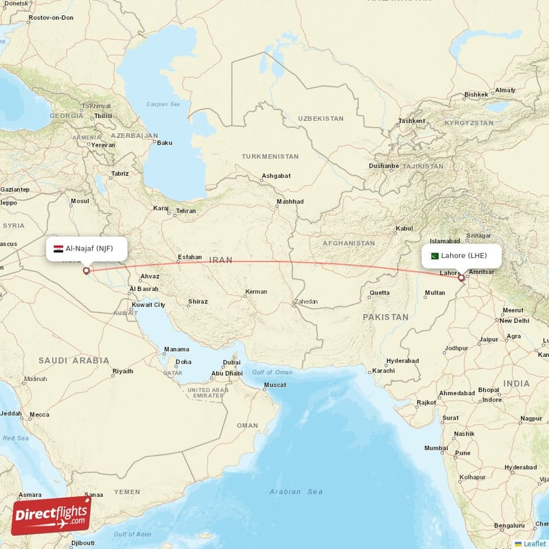 LHE - NJF route map