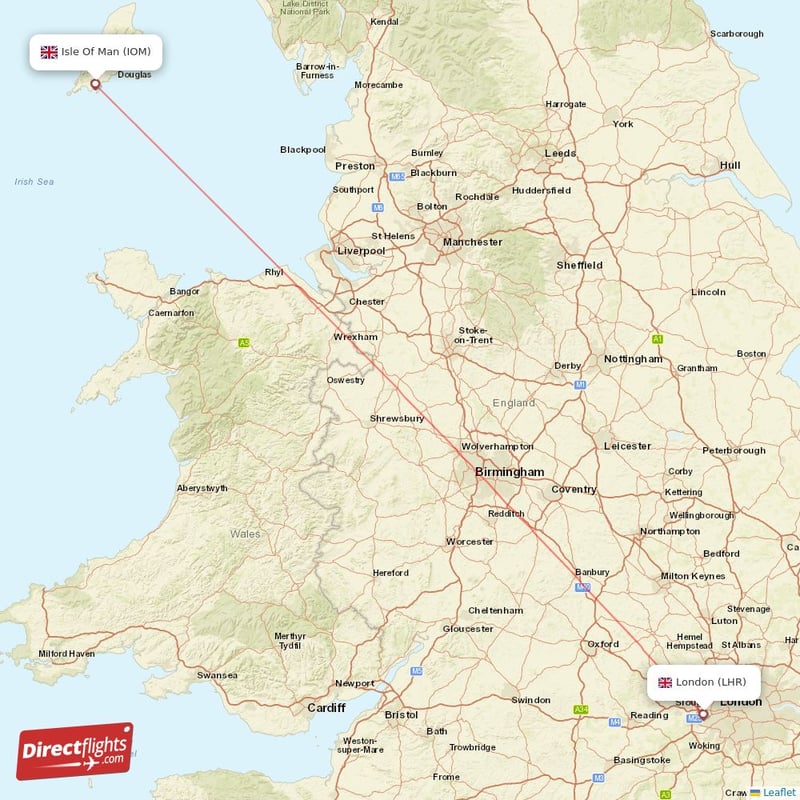 LHR - IOM route map