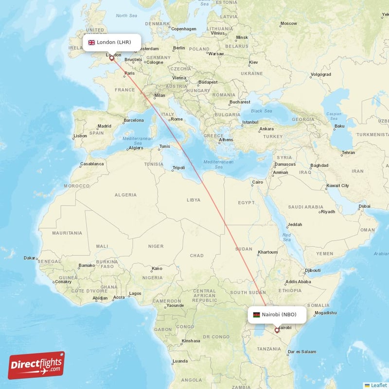 LHR - NBO route map