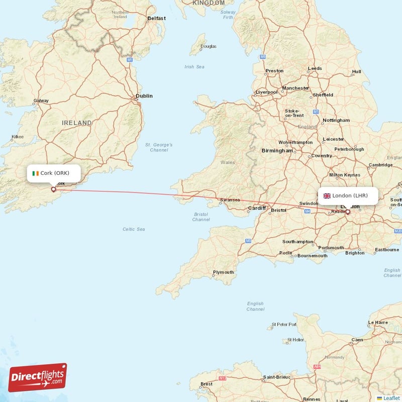 LHR - ORK route map