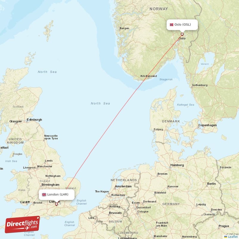LHR - OSL route map