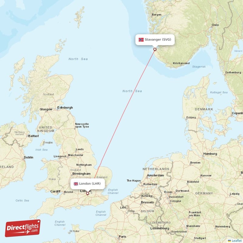 LHR - SVG route map