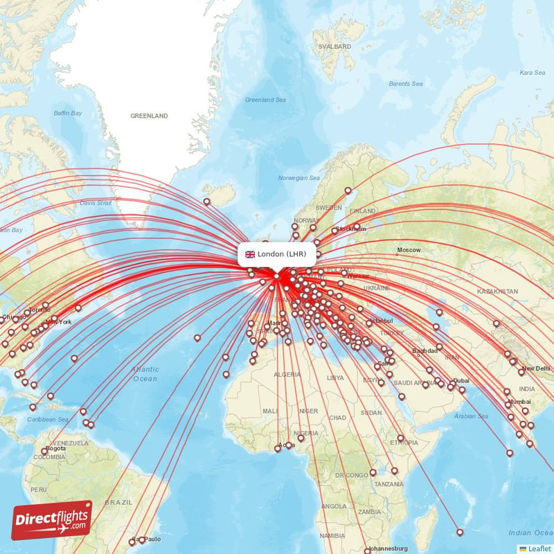 Direct flights to London - LHR, United Kingdom - Directflights.com