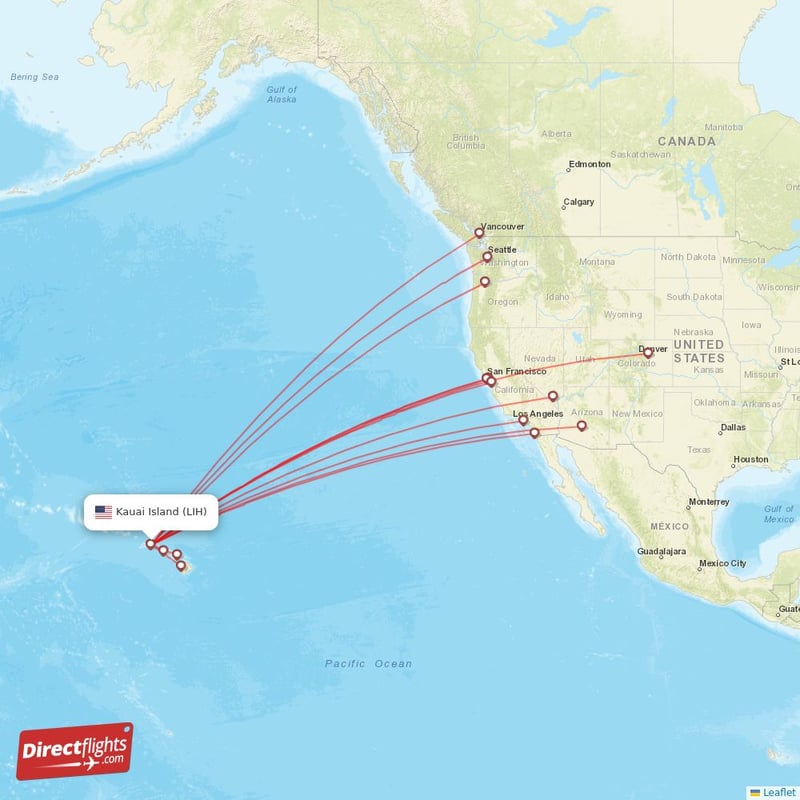 Direct flights to Kauai Island - LIH, USA - Directflights.com