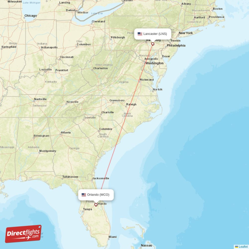 LNS - MCO route map