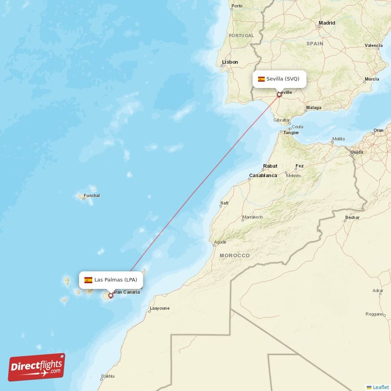 LPA - SVQ route map