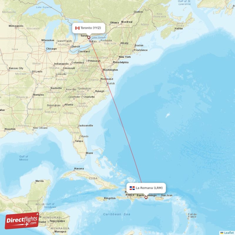 Direct flights from La Romana to Toronto LRM to YYZ non stop