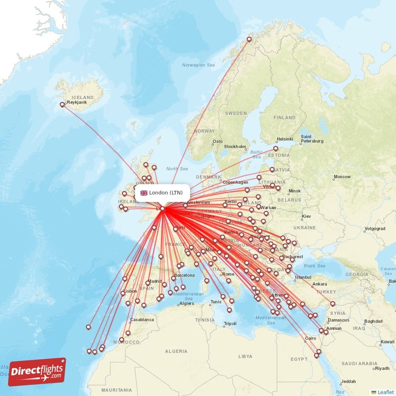 Direct flights to London - LTN, United Kingdom - Directflights.com