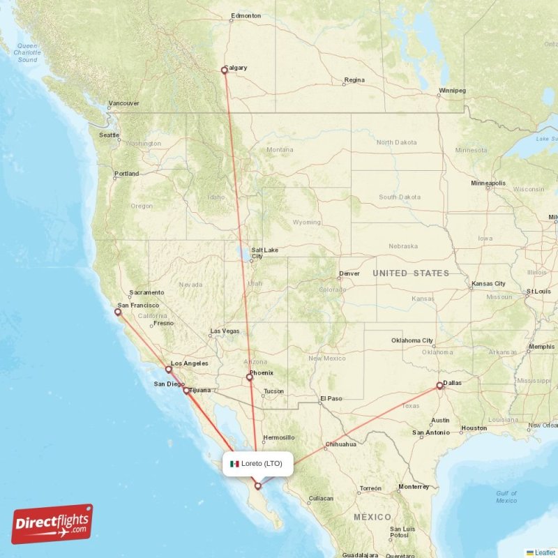 Direct flights to Loreto LTO, Mexico