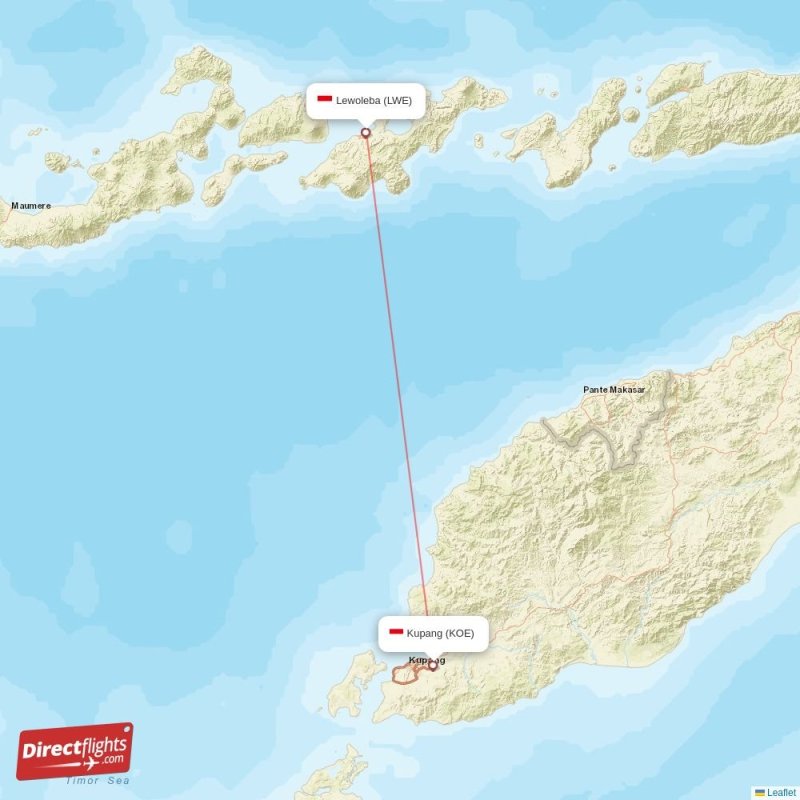 Direct flights from Lewoleba - 1 destinations - LWE, Indonesia ...