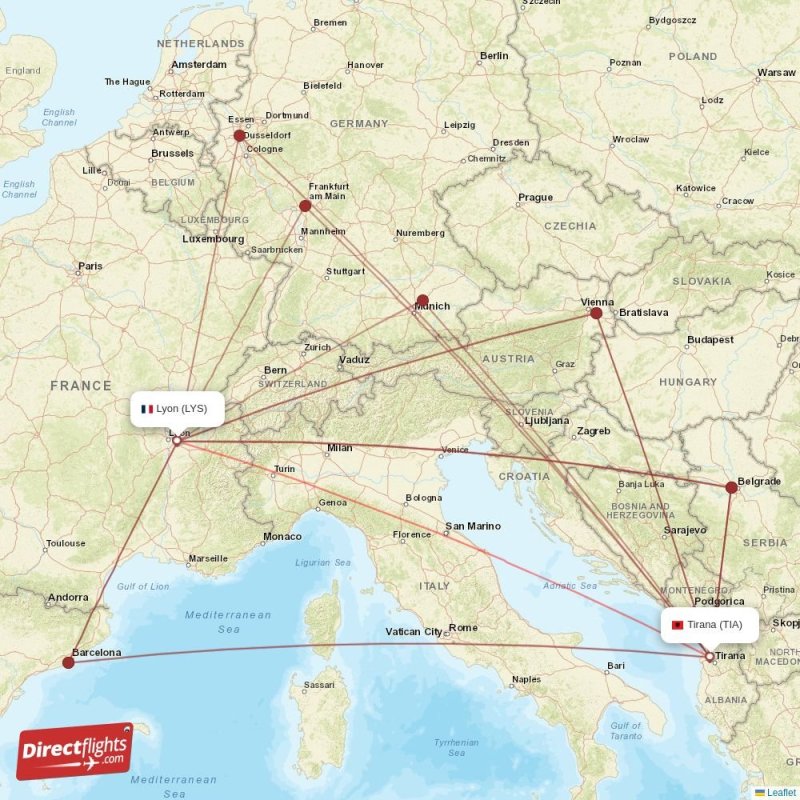 LYS - TIA route map