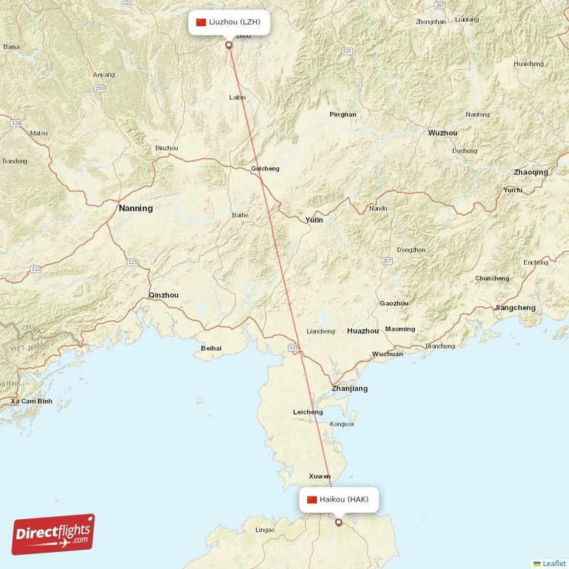 LZH - HAK route map
