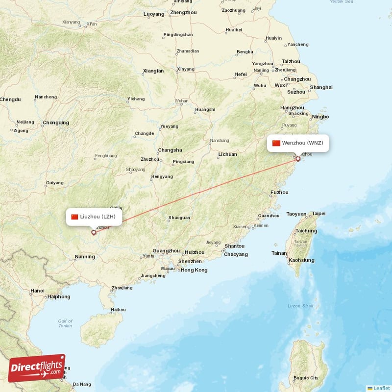 LZH - WNZ route map