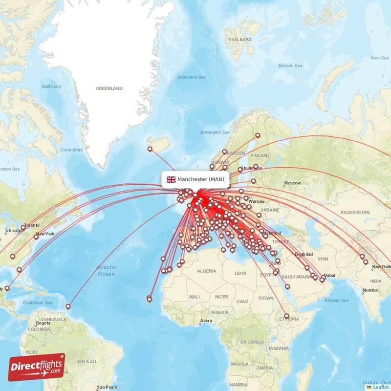 Direct flights to Manchester MAN United Kingdom Directflights