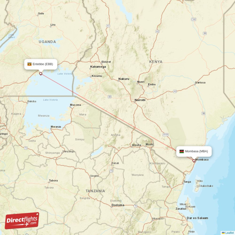 Direct Flights From Mombasa To Entebbe MBA EBB Com MBA EBB 