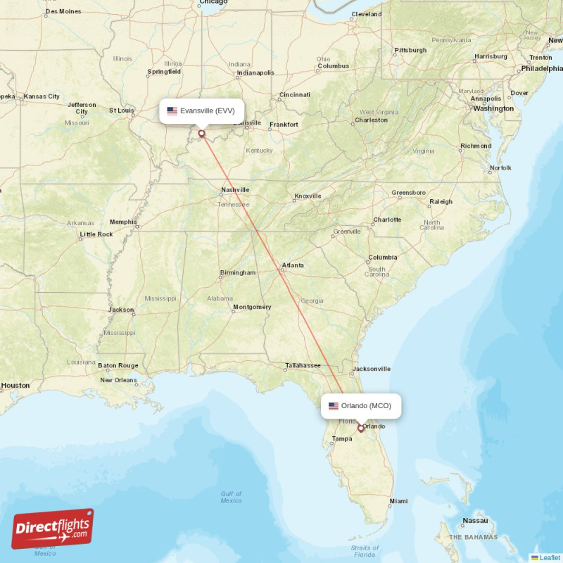 MCO - EVV route map