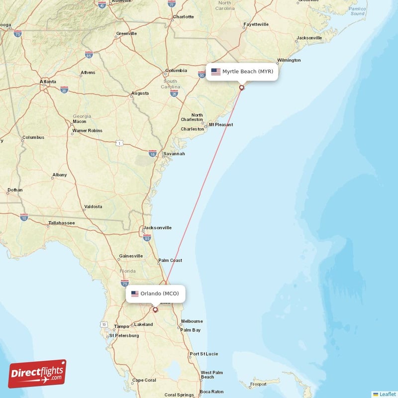 Direct flights from Orlando to Myrtle Beach MCO to MYR non stop