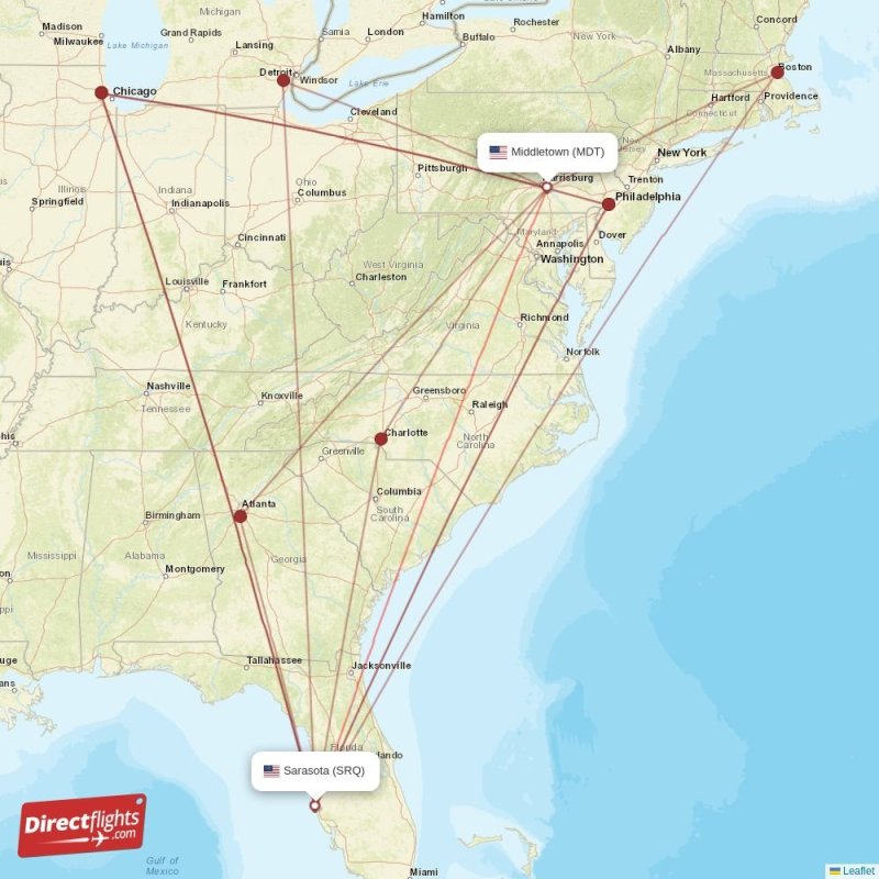 Direct flights from Middletown to Sarasota, MDT to SRQ non-stop ...