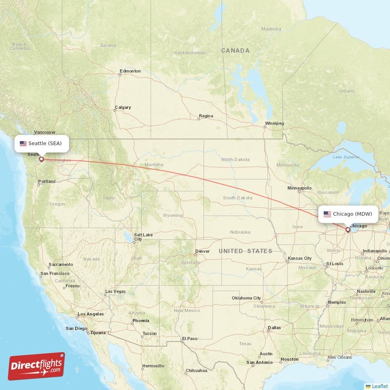 Direct flights from Chicago to Seattle MDW to SEA non stop