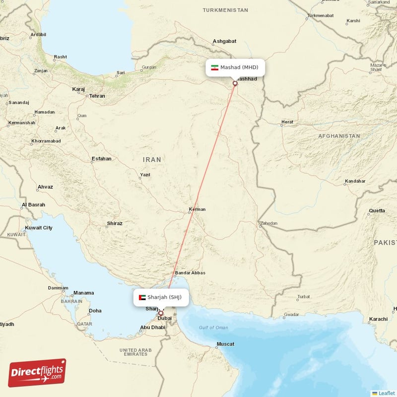 MHD - SHJ route map