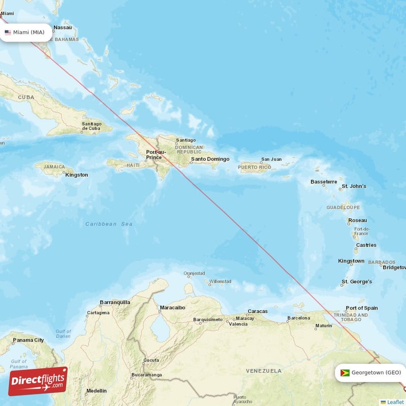 MIA - GEO route map