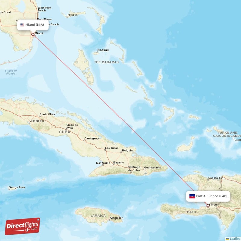 Direct flights from Miami to Port au Prince MIA to PAP non stop