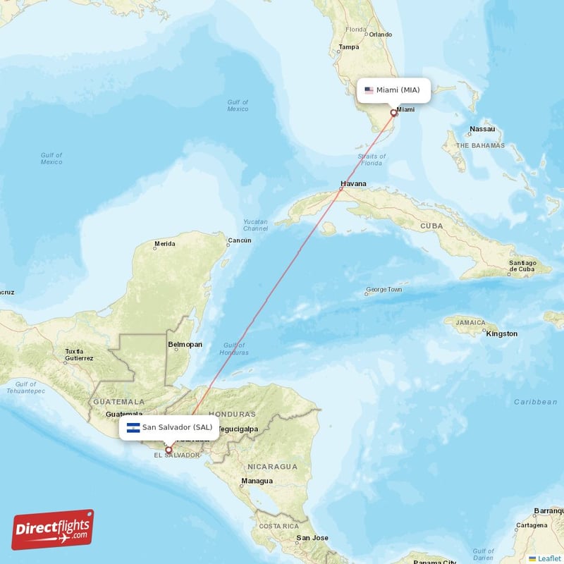 Direct flights from Miami to San Salvador MIA to SAL non stop