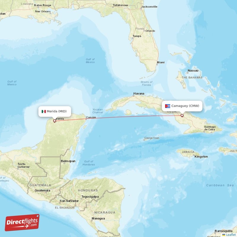 Direct flights from Merida to Camaguey MID to CMW non stop