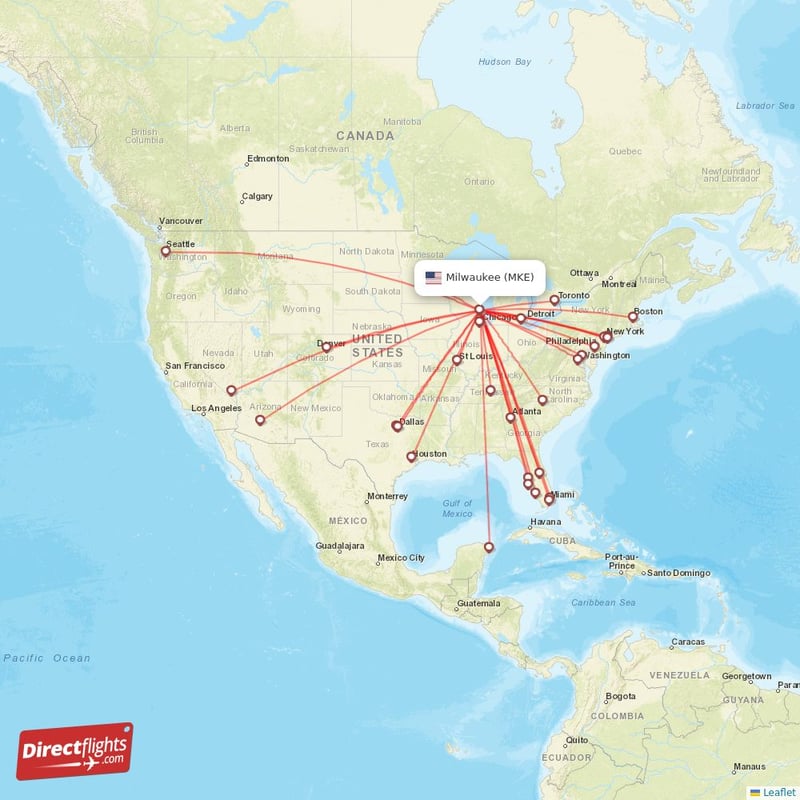 Direct flights to Milwaukee MKE USA Directflights