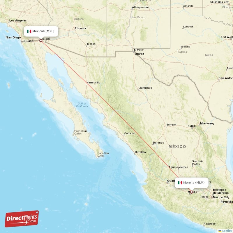 Direct Flights From Morelia To Mexicali, Mlm To Mxl Non-stop 