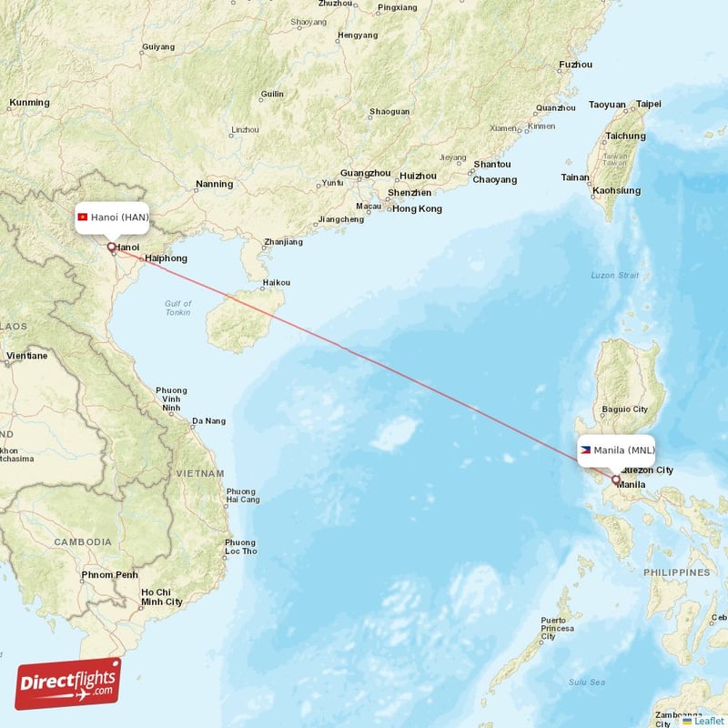 MNL - HAN route map