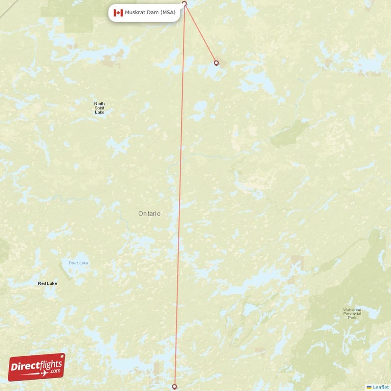 Direct flights from Muskrat Dam 1 destinations MSA, Canada