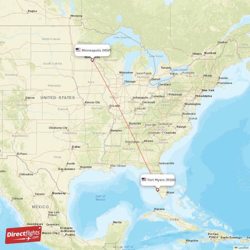MSP - RSW route map